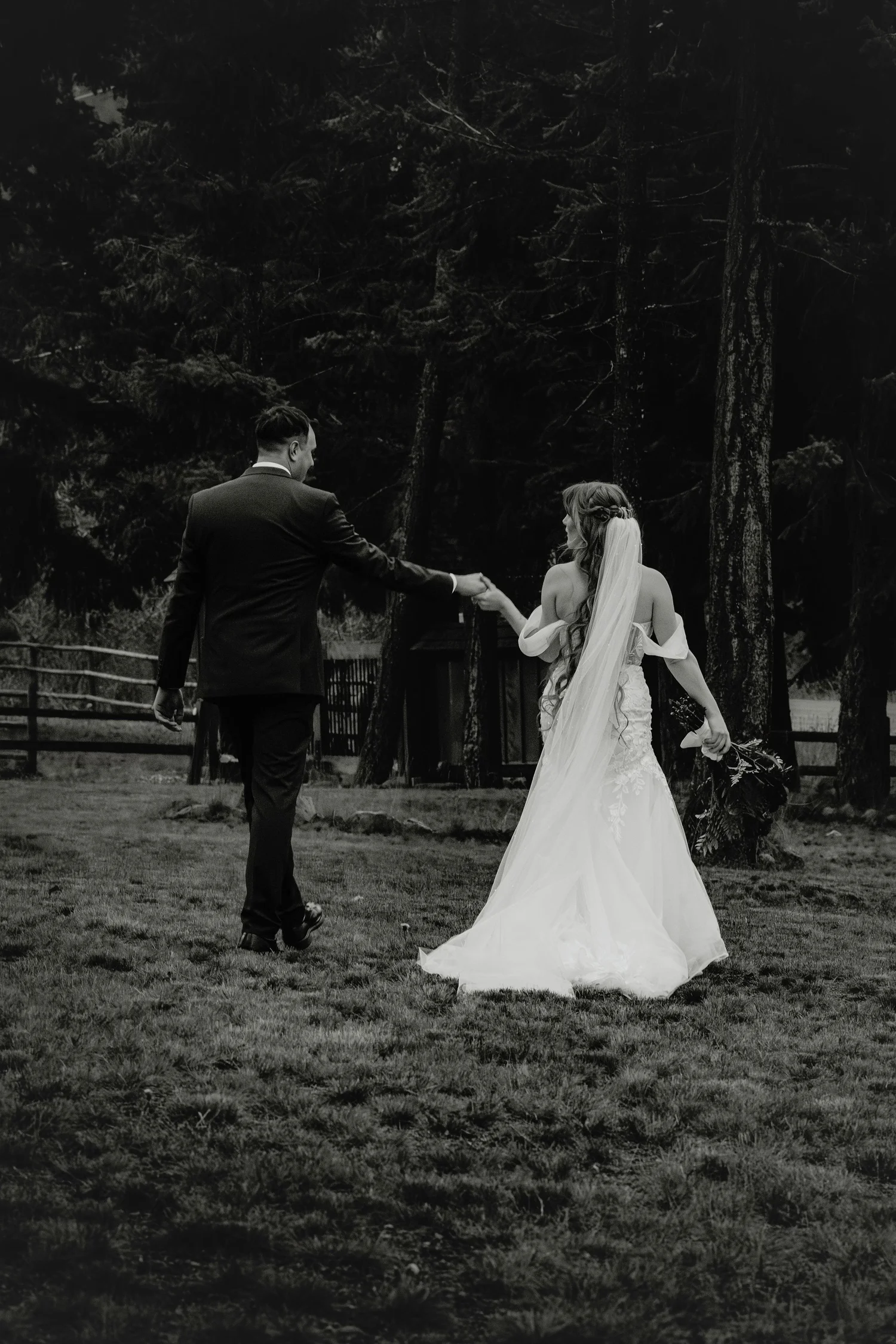 Black and white forest dance