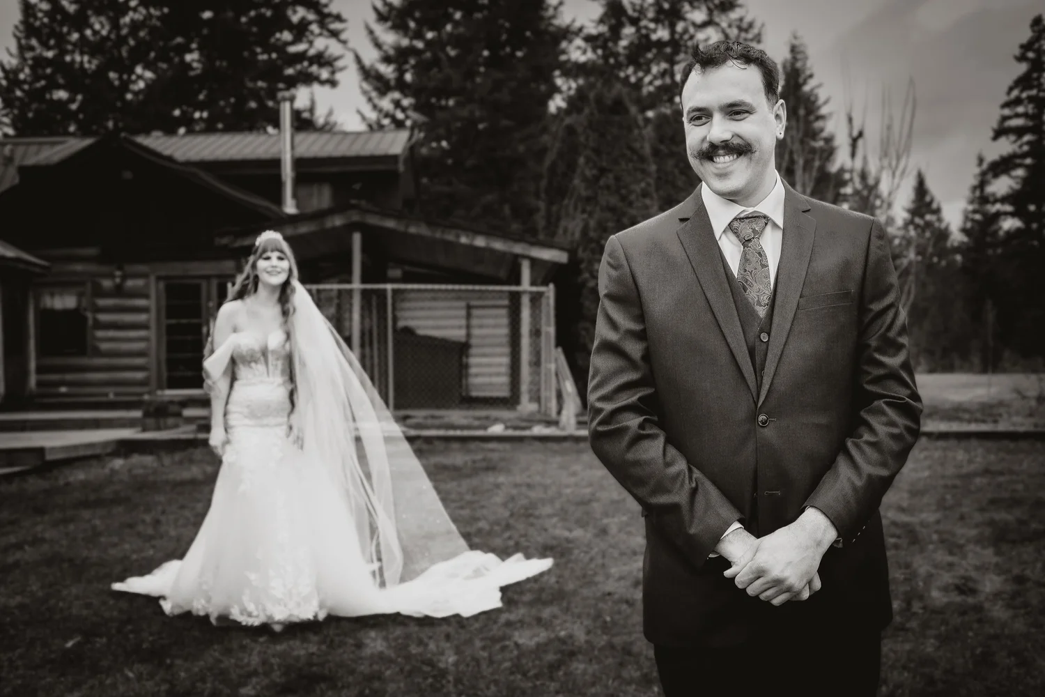 Black and white formal portrait